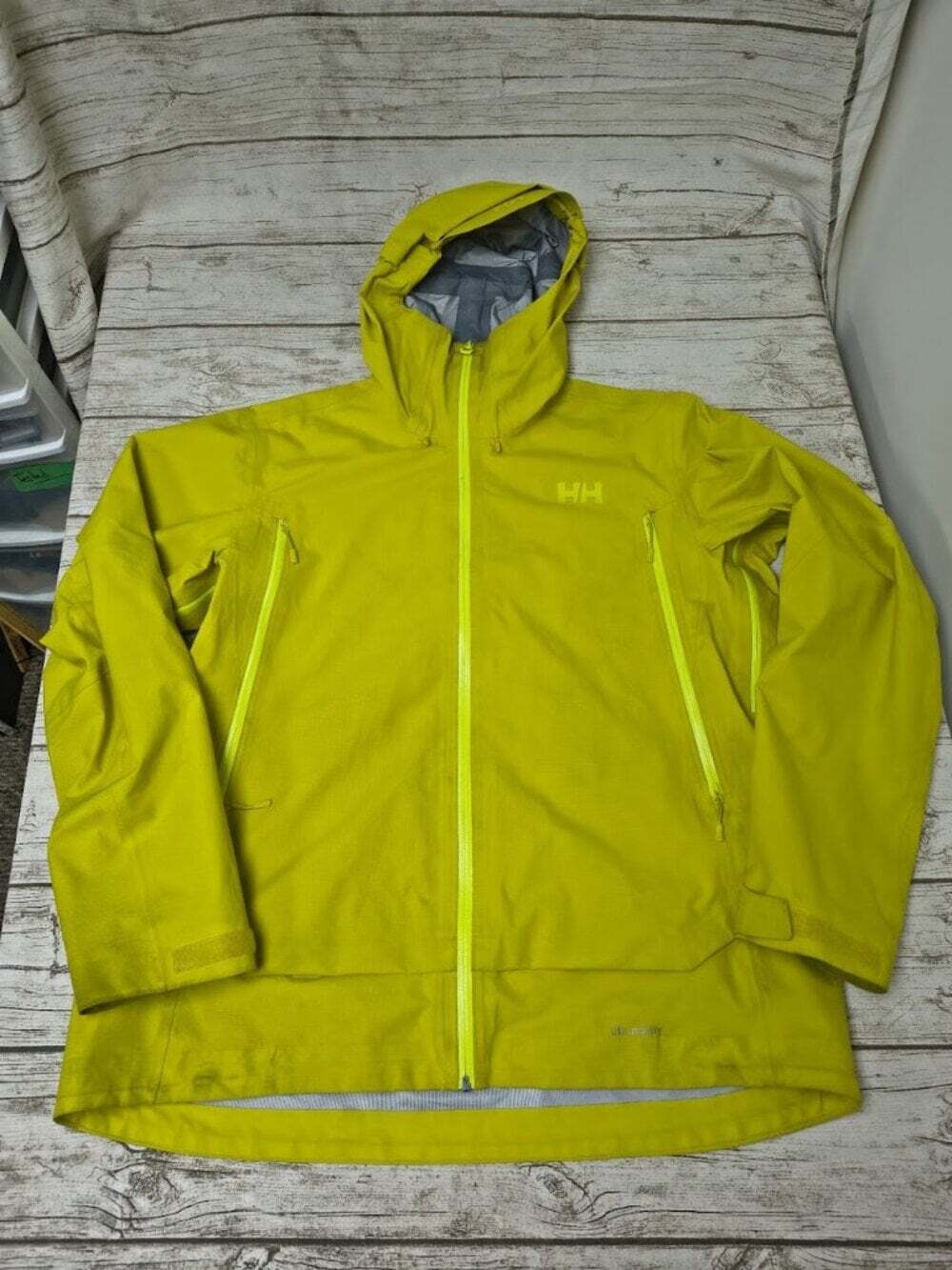 Men's Helly Hansen Professional Verglas Infinity Green Rain Shell Jacket Sz 2XL